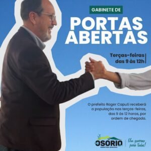 EXECUTIVO MUNICIPAL DE OSÓRIO DARÁ INÍCIO AO GABINETE DE PORTAS ABERTAS