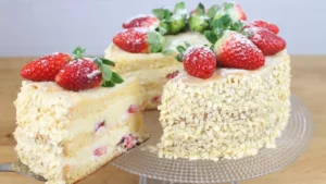 5 Passos para Fazer um Bolo de Morango com Leite Ninho