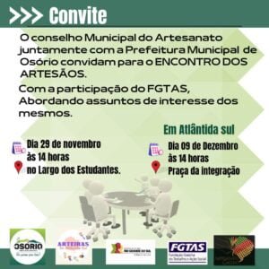 Encontro dos Artesãos, que acontece nesta quarta-feira, dia 29, no Largo dos Estudantes