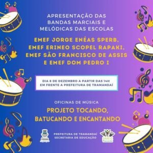 SMEC promoverá 1º Encontro das Bandas Marciais das Escolas Municipais de Tramandaí na nesta sexta-feira, dia 08 de dezembro 🎶🎼