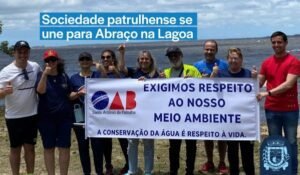 Aconteceu, no último sábado (9), a ação “Abraço na Lagoa”, em protesto a possível reativação da Estação de Tratamento de Esgoto (ETE)