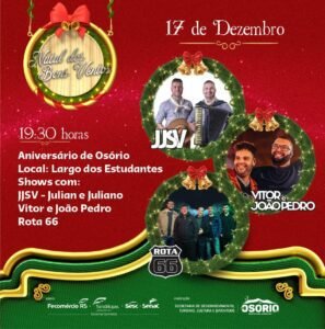 Domingo, dia 17, vamos comemorar os 166 anos de Osório no Largo dos Estudantes