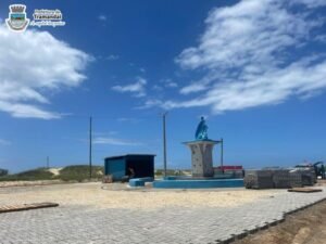 Nova pavimentação: Prefeitura promove a revitalização do entorno da Imagem de Iemanjá