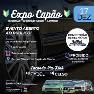Acontece neste domingo (17), a Expo Capão, exposição de carros baixos e antigos em Capão da Canoa,