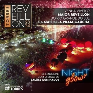 Réveillon de Torres terá Night Glow, espetáculo com balões coloridos na beira-mar da Praia Grande