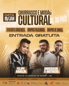 FELIPE ARAÚJO E DUPLA ANDERSON E MATHEUS SE APRESENTAM EM OSÓRIO COM ENTRADA GRATUITA