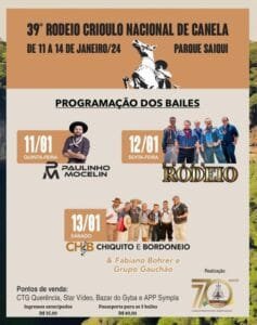 39º Rodeio Crioulo Nacional de Canela, um evento imperdível para os amantes da cultura e tradição gaúcha e das competições campeiras e artísticas
