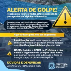 Pessoas mal intencionadas estão se passando por agentes da Vigilância Sanitária em SAP