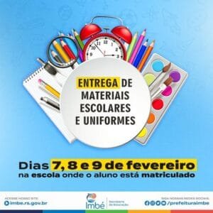 SMED DIVULGA DATA PARA ENTREGA DE MATERIAL ESCOLAR E UNIFORMES GRATUITOS AOS ALUNOS DA REDE MUNICIPAL