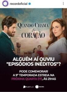 A 9ª temporada de Quando Chama o Coração estreia dia 17/01 na RECORD