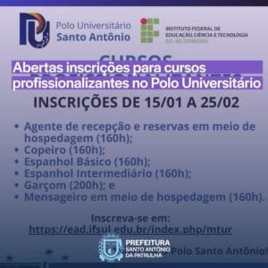 Abertas as Inscrições para Cursos de Qualificação Profissional no Polo Universitário