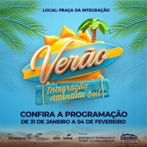 Programação do Verão Integração de 31/01 a 04/02