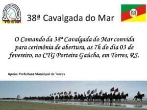 Cavalgada do Mar saí de Torres no próximo sábado, às 7h30, do CTG Porteira Gaúcha