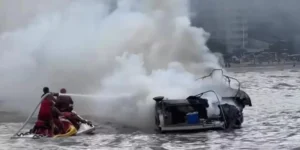 Dois barcos pegam fogo no fim de semana no Litoral de Santa Catarina