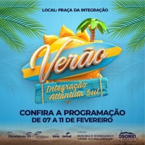 A programação do Verão Integração de Atlântida Sul continua esta semana (07/02 a 11/02)