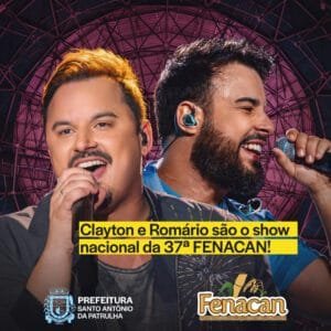 Clayton e Romário é o show nacional da 37ª FENACAN em SAP