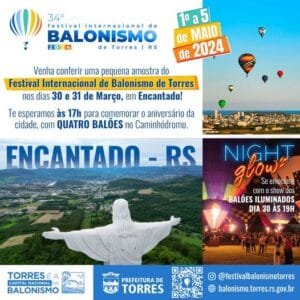 Mostra do 34º Festival Internacional de Balonismo estará em Encantado nos dias 30 e 31 de março