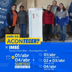 CEEE EQUATORIAL SORTEARÁ REFRIGERADORES EM IMBÉ
