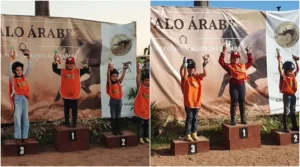 Pequena amazona osoriense faz bonito e fica em primeiro lugar no geral em competição de cavalo árabe