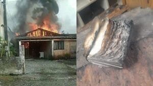 Bíblia resiste após chamas consumirem casa em SC