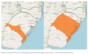 RS tem risco de temporais para quase todo o estado; veja alerta do Inmet
