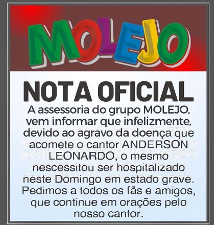 Screenshot-28 Anderson Leonardo, vocalista do Molejo, é internado em estado grave após piora do câncer