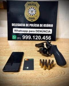 POLÍCIA CIVIL PRENDE SUSPEITO DE PRATICAR EXTORSÃO COM ARMA DE FOGO EM OSÓRIO