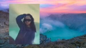Mulher morre após cair dentro de vulcão ao posar para foto na Indonésia