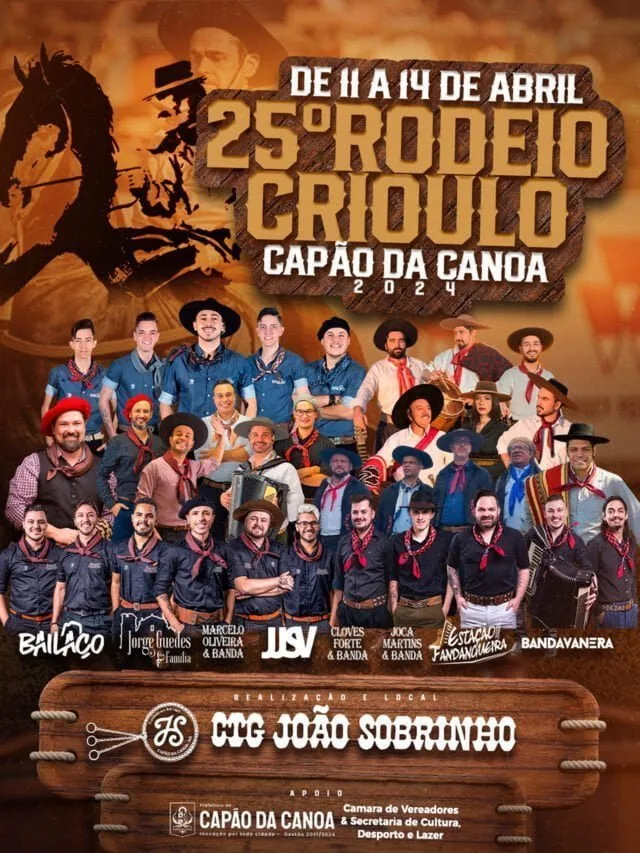 25º Rodeio Crioulo de Capão da Canoa inicia no próximo dia 11 de Abril