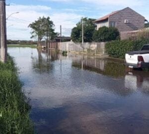 Fortes Chuvas elevam nível da Lagoa do Marcelino em Osório