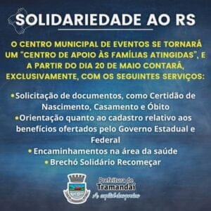 Solidariedade RS: Centro Municipal de Eventos de Tramandaí muda sua estrutura e passará a ser um Centro de Apoio às Famílias atingidas