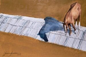 Cavalo Caramelo ganha quadro que vai a leilão para ajudar vítimas das enchentes