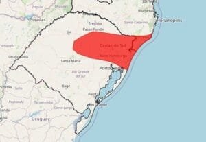 Inmet emite dois novos alertas para risco de chuva intensa e rajadas de vento de até 100 km/h no RS neste Domingo