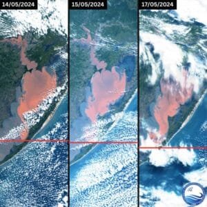 Imagens de Satélite mostram Mancha de Sedimentos no Guaíba e na Lagoa dos Patos