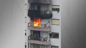 Criança é resgatada durante incêndio em apartamento no RS