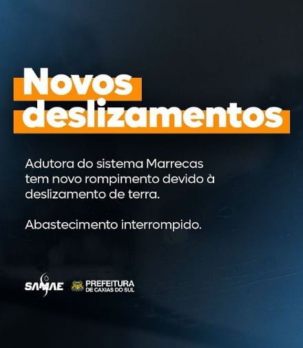 Screenshot_1-6 Deslizamento de terra provoca novo rompimento de adutora em Caxias do Sul