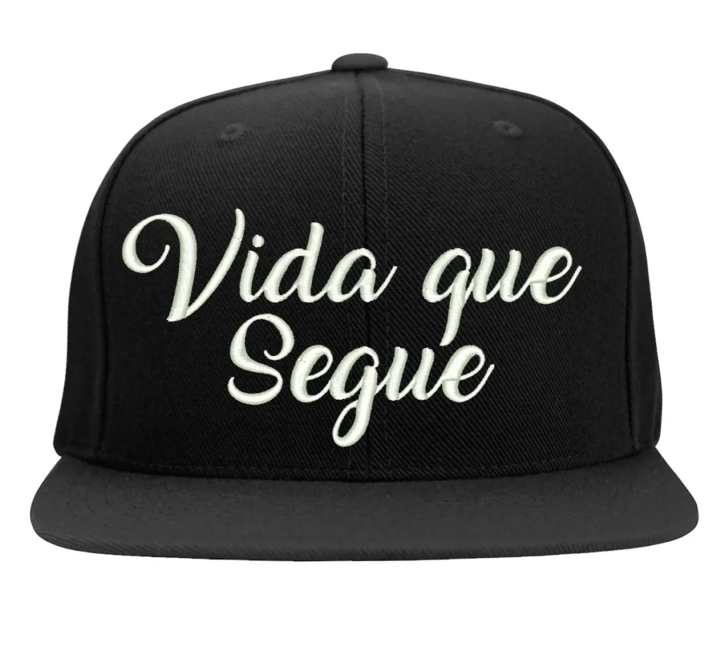bone bordado vida que segue frases frase modinha futebol reta