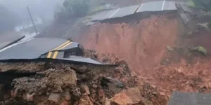 Alagamentos em Capela de Santana ontem à noite e ERS 240 colapsada agora pela manhã