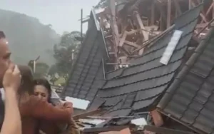 Confirmado desabamento de salão de igreja em Dom Pedro de Alcântara, no Litoral Norte