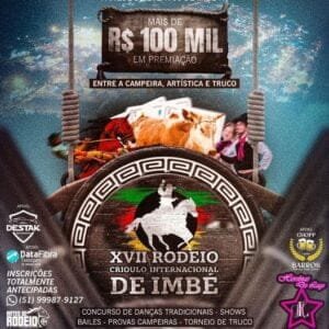 XVII RODEIO CRIOULO INTERNACIONAL DE IMBÉ SERÁ DE 13 A 16 DE JUNHO