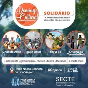 Neste final de semana tem Domingo Cultural Solidário em SAP!