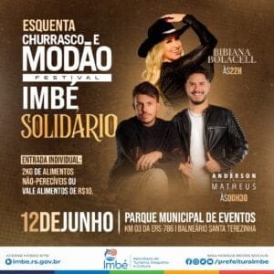 IMBÉ SOLIDÁRIO: ESQUENTA CHURRASCO E MODÃO SERÁ NO DIA 12 DE JUNHO