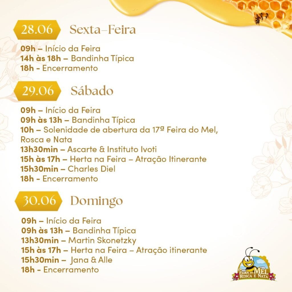 Bora conferir o que vai rolar na 17ª Feira do Mel, Rosca e Nata de Ivoti 11 448667192 486385890721174 643646882655586907 n