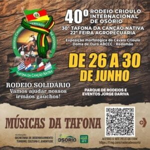 Hoje, a partir das 20h, teremos a abertura oficial da 30ª Tafona da Canção da Nativa em Osório