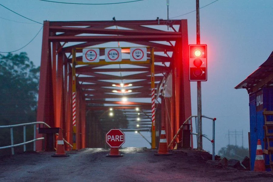 Trânsito na ponte de ferro entre Lajeado e Arroio do Meio é bloqueado por conta da enchente 7 Ponte de ferro provisoria instalada entre Lajeado e Arroio do Meio 07