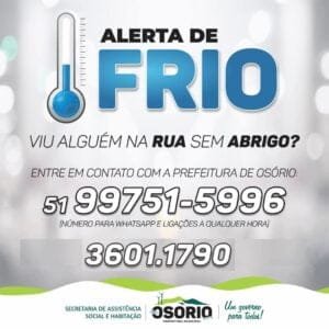 Ação noturna de atendimento à população em situação de rua em Osório