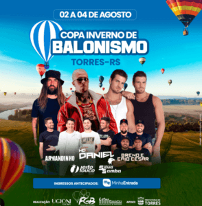 COM SHOW DE ARMANDINHO E OUTRAS ATRAÇÕES, COPA INVERNO DE BALONISMO DEVE AGITAR TORRES