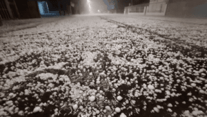 Itaqui registra chuva de granizo neste Domingo