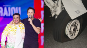 Matheus, dupla de Kauan, diz que pneu de avião estourou após pouso: “Susto”
