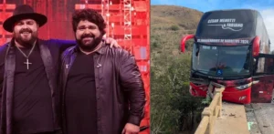 Ônibus da dupla César Menotti e Fabiano se envolve em acidente na BR-262